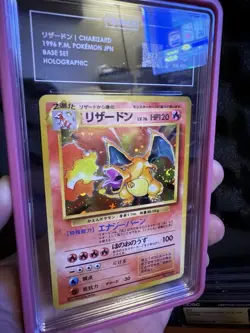 1996 POKEMON BASE SET JAPANESE #6 CHARIZARD-HOLO W/SWIRL! TAG 8.5 NM+ RANK 2 - Image 4