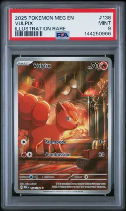 2025 Pokemon Mega Evolution Vulpix Illustration Rare #138/132 PSA 9 MINT - Image 1