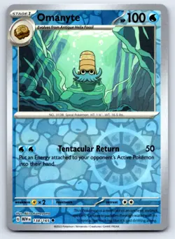 Omanyte 138/165 Uncommon 151 Pokemon Reverse Holo NM/M - Image 1