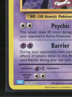 2023 Pokemon Mewtwo 14/34 Classic Collection Holo Lightly Played - Image 5