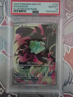 Pokemon TCG Bulbasaur PSA 10 Illustration Rare Holo ME01 133/132 2025 EN - Image 1