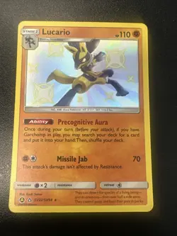 Pokemon TCG Lucario SV22/SV94 Hidden Fates Shiny Vault Holo Rare - Image 1