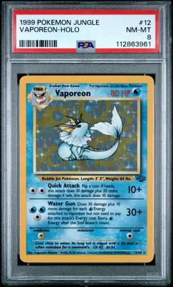 1999 POKEMON JUNGLE #12 VAPOREON-HOLO PSA 8 - Image 1