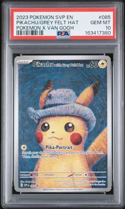 Pokemon Pikachu With Grey Felt Hat Sv Black Star Promo 085 X Van Gogh PSA 10 - Image 1