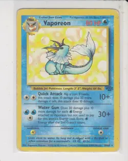 Pokemon Tradingcard 1999 Classic series Jungle Vaporeon 28/64 - Image 1
