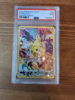 Pokemon TCG Pikachu 160/159 Crown Zenith Secret Rare Full Art Holo PSA 9 - Image 3