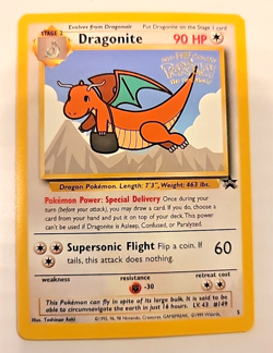 Pokemon Card Dragonite 5 Black Star Promo First Movie Light Play - Image 1