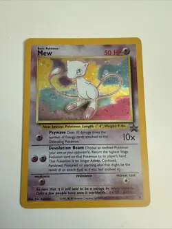 Pokemon Card Mew Holographic Black Star Promo #9 Card WOTC 1999-2000 #3 - Image 1