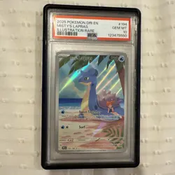 PSA 10 Mistys Lapras 194/182 Destined Rivals Illustration Rare Pokemon - Image 2