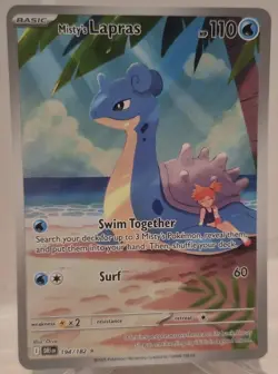 Mistys Lapras Illustration Rare 194/182 Destined Rivals Pokemon TCG NM - Image 1