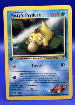 Pokemon Card Misty's Psyduck Gym Heroes 54/132 1st Edition MP - Image 1