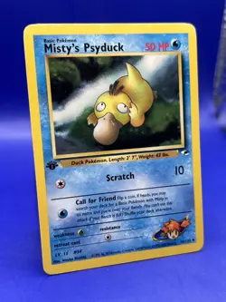 Pokemon Card Misty's Psyduck Gym Heroes 54/132 1st Edition MP - Image 2