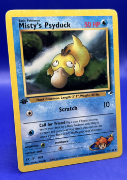 Pokemon Card Misty's Psyduck Gym Heroes 54/132 1st Edition MP - Image 3