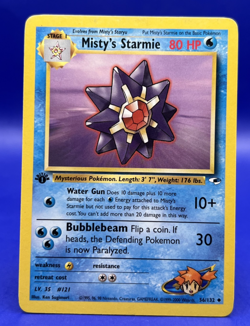 Pokemon Card Misty's Starmie Gym Heroes 56/132 1st Edition Uncommon LP- - Image 1