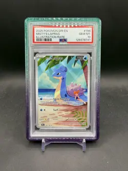 Pokemon Mistys Lapras 194/182 Destined Rivals Illustration Rare PSA 10 & guard - Image 1