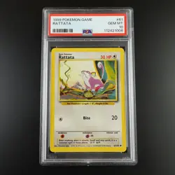 PSA 10 Rattata 61/102 Pokemon Base Set 1999 Non Holo Graded Card - Image 1