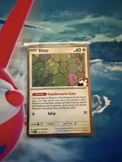 Ditto 132/165 Prize Cosmos Holo Pokemon Play Stamp Card - Image 1
