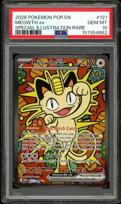 PSA 10 GEM MINT Meowth 121 Perfect Order Pokemon Card - Image 1
