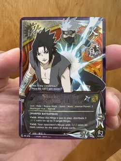 Naruto CCG "Sasuke Uchiha & Kakashi Hatake" Foil Promo Card (PR-076) Bandai - Image 1