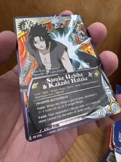 Naruto CCG "Sasuke Uchiha & Kakashi Hatake" Foil Promo Card (PR-076) Bandai - Image 3