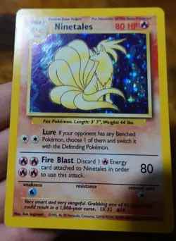 Ninetales 12/102 4th print 1999-2000 Holo Base Set Unlimited Pokemon Card MP ^ - Image 3