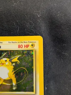 RAICHU 14/102 HOLO RARE BASE SET UNLIMITED POKEMON MP/LP - Image 3