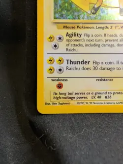 RAICHU 14/102 HOLO RARE BASE SET UNLIMITED POKEMON MP/LP - Image 5