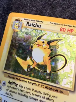 Pokemon TCG Raichu Base Set 14/102 Holo Unlimited Holo Rare NM/LP - Image 3