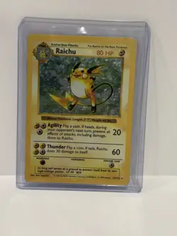 Pokemon TCG Raichu Base Set Holo Card 14/102 Unlimited Rare LP/MP Condition - Image 1