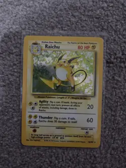Pokemon TCG Raichu Base Set Holo Card 14/102 Unlimited Rare LP - Image 1