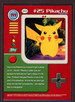 Pikachu Non-Holo Pokemon Card TV2 #25 Topps Series Set EXC/LP - Image 2