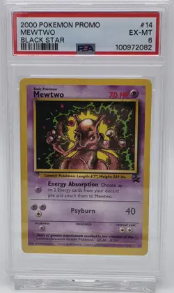 2000 POKEMON PROMO BLACK STAR #14 MEWTWO PSA 6 - Image 1
