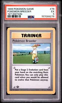 1999 Pokemon Game #76 Pokemon Breeder 1st Edition PSA 5 - Image 1