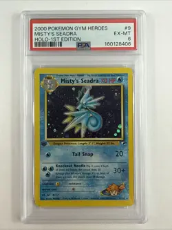 2000 POKEMON GYM HEROES HOLO-1ST EDITION #9 MISTY'S SEADRA PSA 6 - Image 1