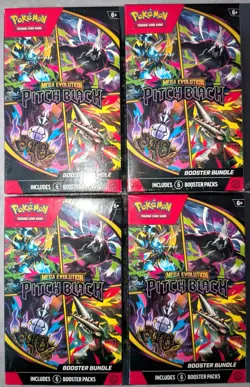 Lot of 4 Pokemon TCG Mega Evo Pitch Black Booster Bundle New Factory Sealed 4X - Image 1