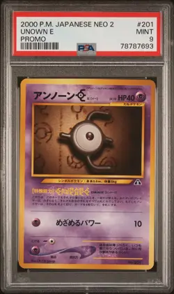PSA 9 - Pokemon Unown E - 201 Neo 2 Japanese Promo Graded Card - Image 1