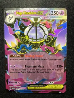 MEGA CHANDELURE EX 038/084 DOUBLE RARE PITCH BLACK POKEMON HOLO NEAR MINT - Image 1
