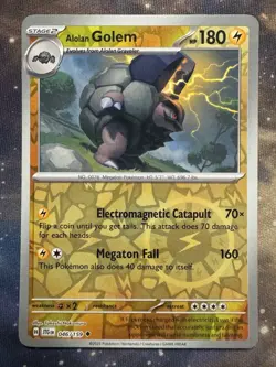 Pokemon TCG Alolan Golem 046/159 Sv09: Journey Together Reverse Holo - Image 1