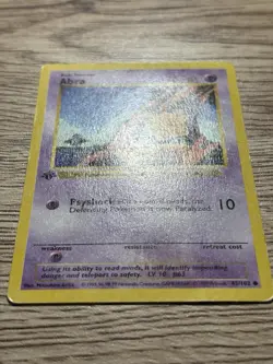 Pokemon TCG Abra 043/102 Base Set Shadowless 1st Ed Common Moderately Played - Image 2