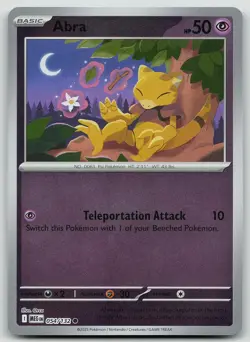 Pokemon Abra 054/132 Mega Evolution Common Reverse Holo NM - Image 1