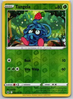 Tangela 004/159 Common Crown Zenith Pokemon Reverse Holo Near Mint - Image 1