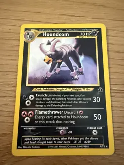 Pokemon TCG Neo Discovery Houndoom 4/75 Holo Rare Eng 70 HP - Image 3