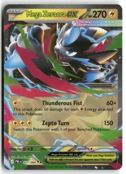 Mega Zeraora ex 027/084 Double Rare Pitch Black Pokemon Holo Near Mint - Image 1