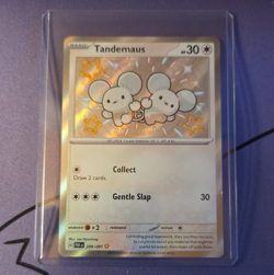 Pokemon TCG Tandemaus 209/091 SV Paldean Fates Shiny Rare Holo English - Image 1