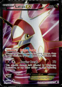 2013 POKEMON PLASMA FREEZE FULL ART ULTRA RARE LATIAS EX 112/116 - MP - Image 1