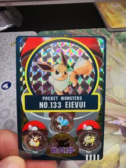 Vintage Eevee Bandai Sealddass Prism Pokemon Sticker Card Holo Creased - Image 4
