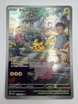 Pokemon Pikachu 173/165 Scarlet & Violet 151 Illustration Rare Full Art Holo - Image 1