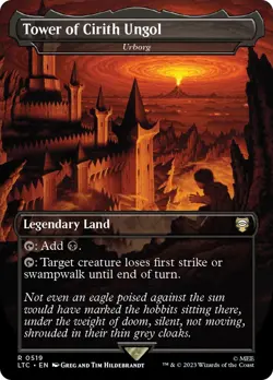 Tower of Cirith Ungol - Urborg (Borderless) LoTR RARE MtG TCG Card # 0519 - Image 1
