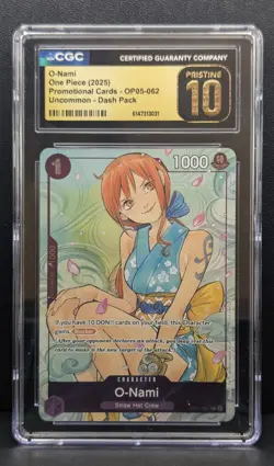 O-NAMI CGC 10 OP05-062 Promo Dash Pack ONE PIECE (Illustration Box Vol 1 art) - Image 1