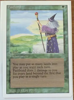 Fastbond Revised MTG Magic The Gathering Reserve List Vintage Card NM 4th Ed #4 - Image 1